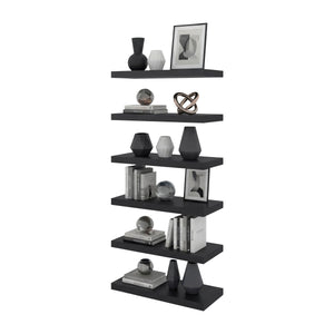 Phoenix 6-Piece Floating Wall Shelves Set, Wenge