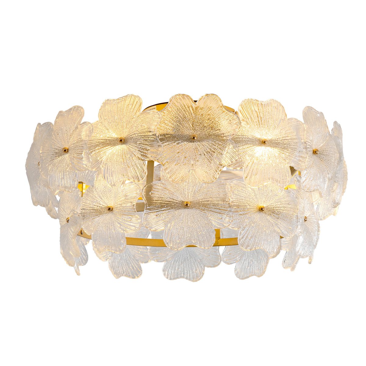 19-Inch Floral Glass Ceiling Fan with ABS Blades