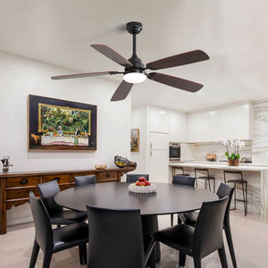 Ceiling Fan With LED Light, 6 Speed Wind, 5 Blades, Remote Control DC Motor