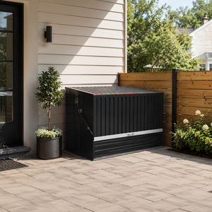 Outdoor Galvanated Steel Storage Shed with Flip Top and Foldable Front Door