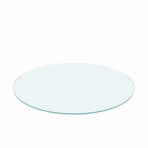 20" Round Tempered Glass Table Top Clear Glass 1 / 4" Thick Flat Polished Edge - Transparent