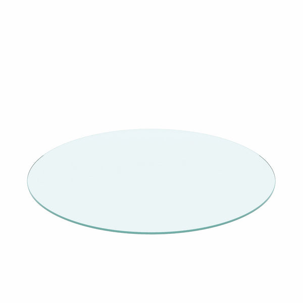 20" Round Tempered Glass Table Top Clear Glass 1 / 4" Thick Flat Polished Edge - Transparent