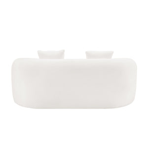Curved Loveseat Sofa With Round Armrest