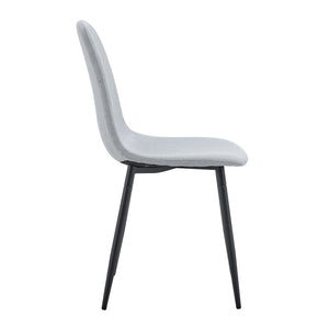 Modern Medieval Style Cushioned Side Chairs Set With Metal Legs For Kitchens