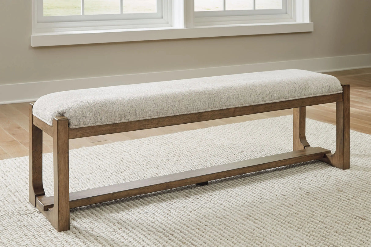 Cabalynn - Large Uph Dining Room Bench - Oatmeal / Light Brown - Best Buy Furniture