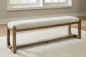 Cabalynn - Large Uph Dining Room Bench - Oatmeal / Light Brown - Best Buy Furniture