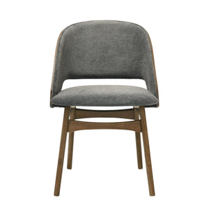 Delmon - Side Chair (Set of 2) - Gray / Walnut