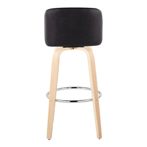 Toriano - Contemporary Fixed Height Barstool & Swivel With Round Footrest (Set of 2)