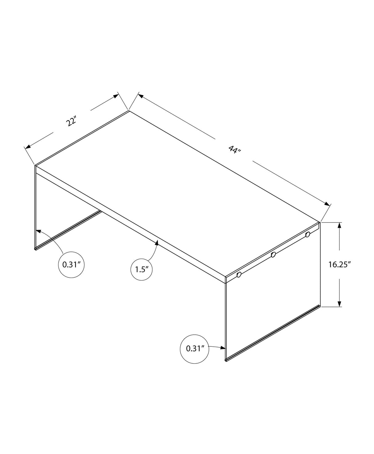 Coffee Table Rectangular For Living Room Clear Tempered Glass - Best Buy Furniture