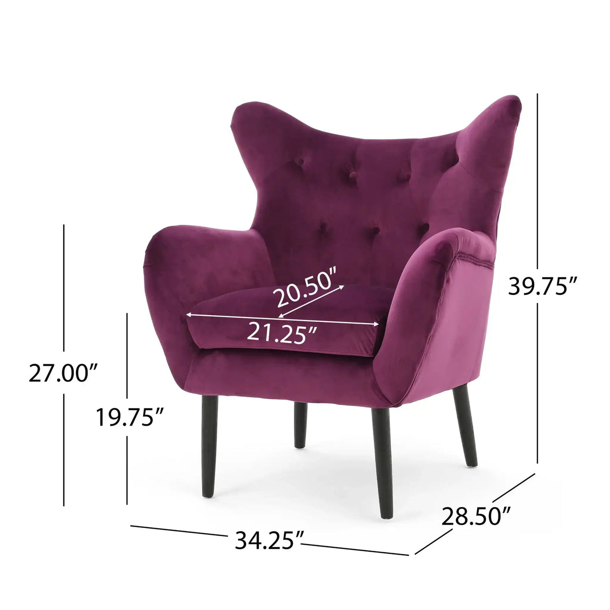 Alyssa - Mid Century Upholstered Arm Chair With Wingback Design - Best Buy Furniture