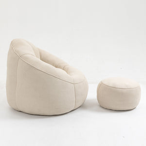 Bedding Bean Bag Sofa Chair High Pressure Foam With Footrest