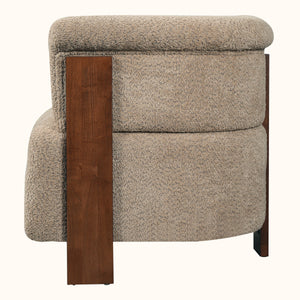 31.7" Mid-Century Curved Barrel Accent Chair