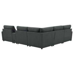 Hollander - 6 Piece Modular Power Reclining Sectional - Dark Gray