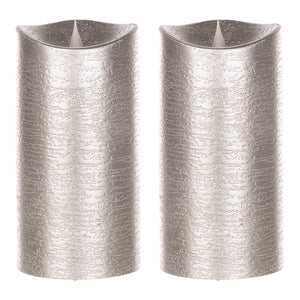 7" Silver Simplux Designer LED Candle with remote (Set of 2) - Tuesday Morning - Candles