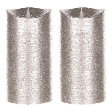 7" Silver Simplux Designer LED Candle with remote (Set of 2) - Tuesday Morning - Candles