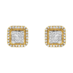 10KT Yellow Gold Diamond Stud Earrings (1/2 cttw, H-I Color, SI2-I1 Clarity)