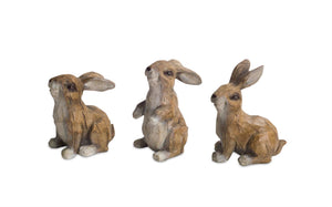 Carved-Stone-Garden-Rabbit-Figurine-(Set-of-6)-Garden-Decor