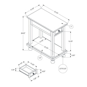 Accent End Table, Storage Drawer, Traditional - Espresso
