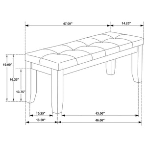 Tufted Upholstered Dining Bench - Brown