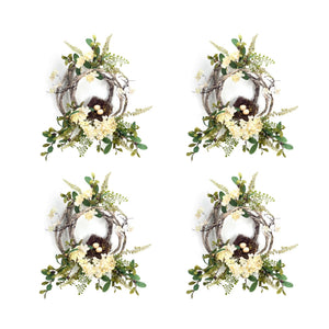 Woven-Grapevine-Wreath-with-Hydrangea-and-Bird-Nest-Accents-(Set-of-4)-Wreaths-&-Garlands