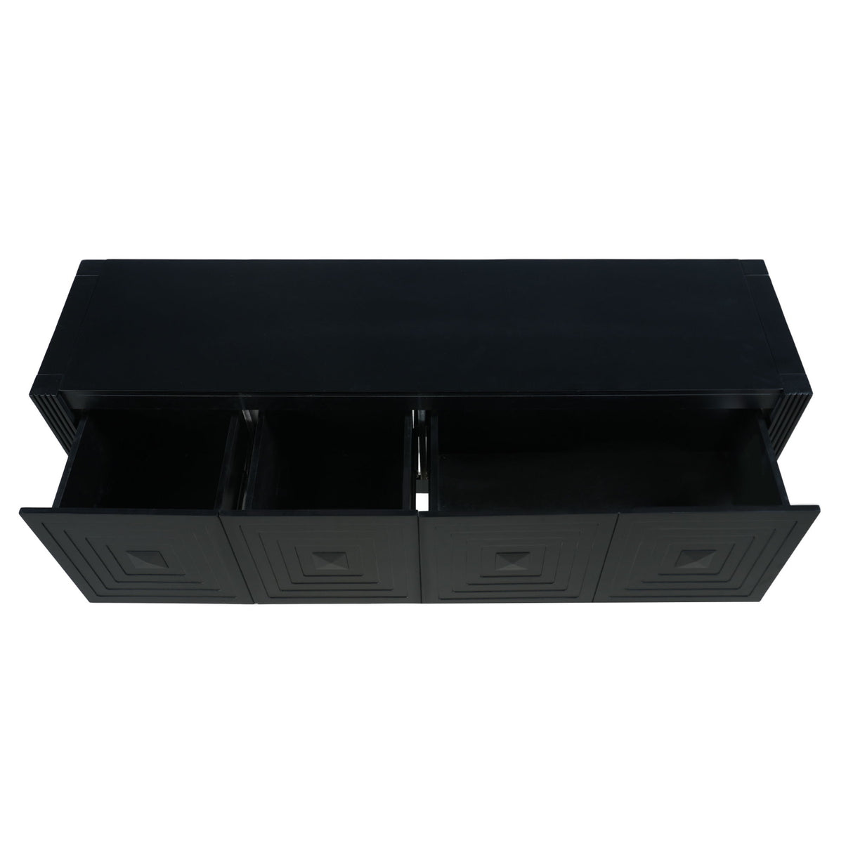 Geometric Carved Console Table With 3 Soft Close Drawers