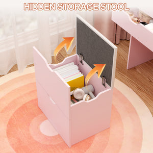 3-in-1 Multifunctional Dressing Table and Stool Set