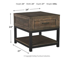 Johurst - Rectangular End Table - Grayish Brown - Best Buy Furniture
