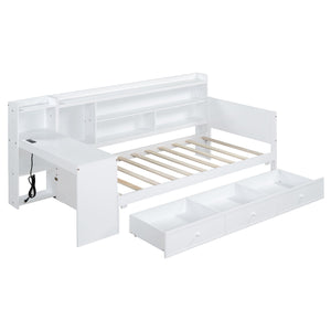 Daybed With 3 Drawers USB Ports And Desk