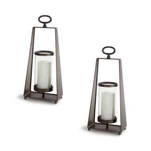 Metal-candle-holder-with-tapered-frame-(set-of-2)-Candle-Holders