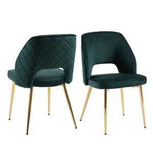 Dining Chairs With Metal Legs And Hollow Back Upholstered Dining Chairs