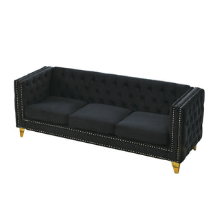 Modern Sofa With Button Tufting, Upholstered Couch For Living Room