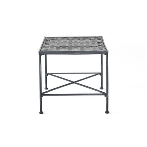 Luna - Outdoor Iron Coffee Table - Black Brush Silver