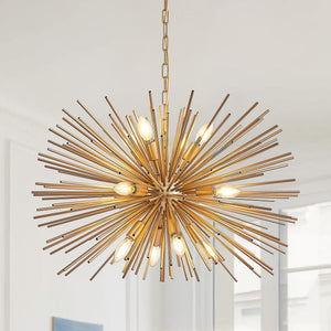29" Mid-Century Modern 12-Light Starburst Chandelier