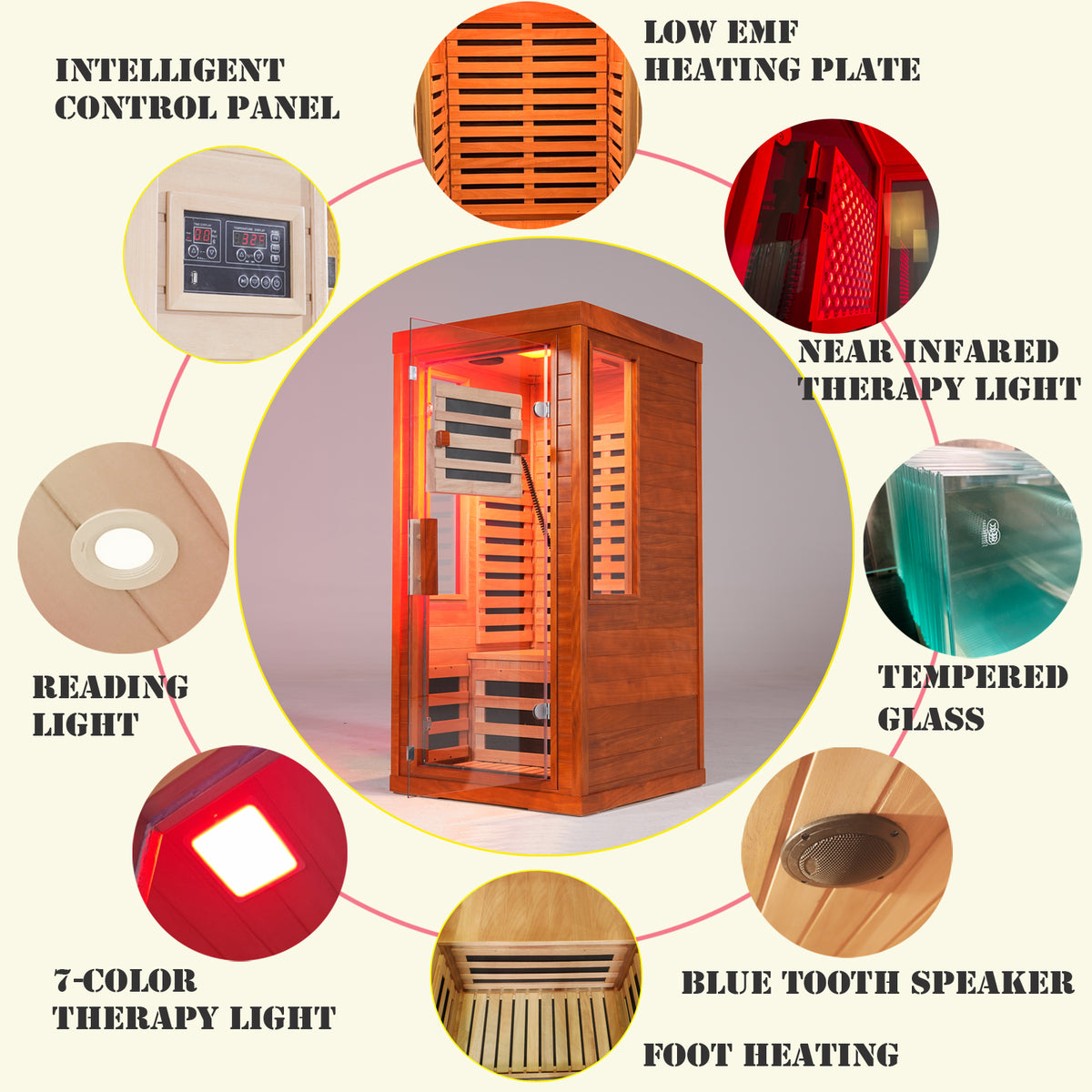 Infrared Sauna with Bluetooth Audio
