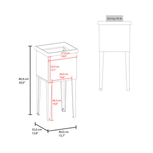 Bari Freestanding Plastic Laundry Utility Sink with Storage Cabinet