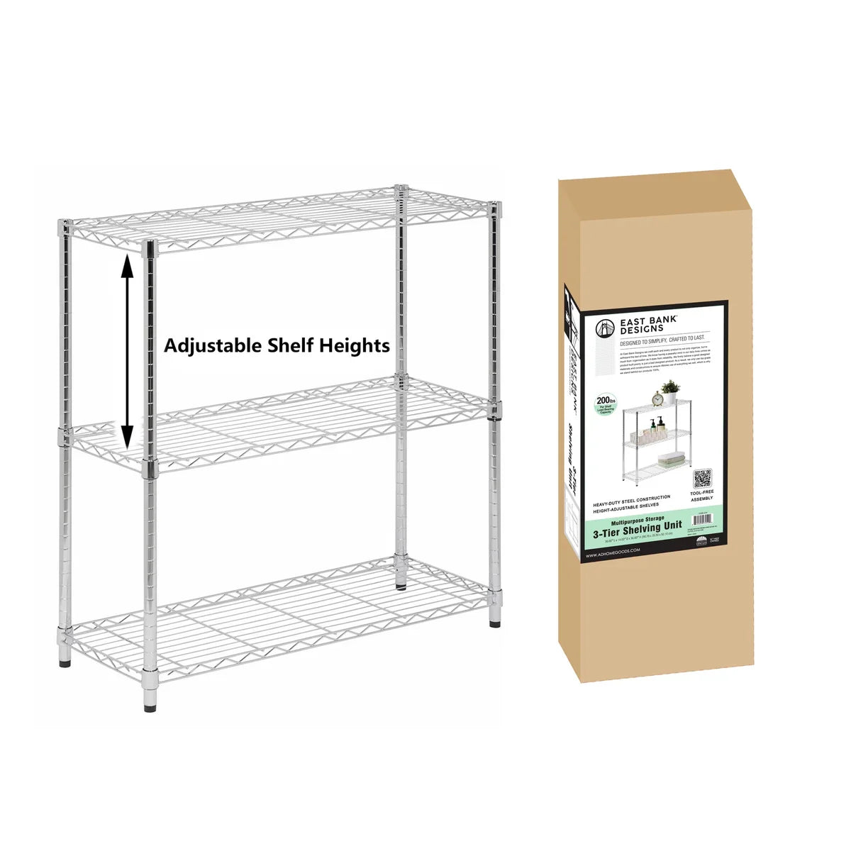 Assembled Metal Storage Shelving Unit - 3 Sizes & 2 Colors!