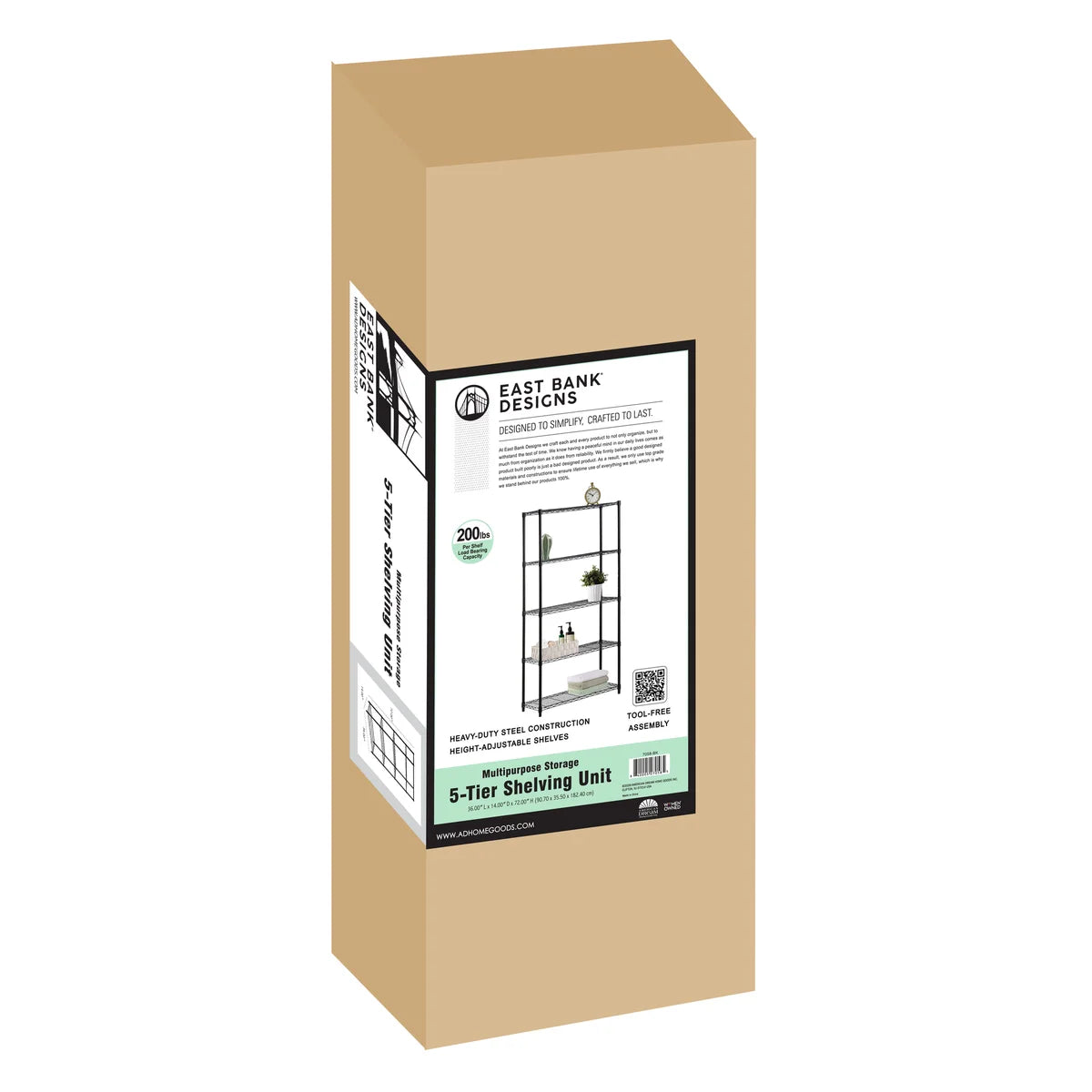 Assembled Metal Storage Shelving Unit - 3 Sizes & 2 Colors!