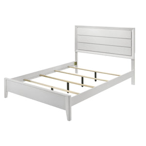 3 Piece Contemporary Bed Set With Wave Texture Panels And Angled Legs