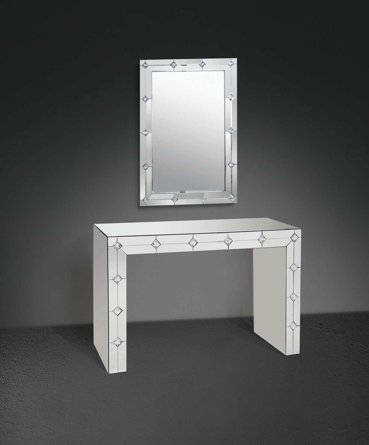 Hessa Mirrored & Faux Rhinestone Console Table