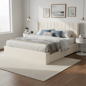 Large-Capacity Upholstered Storage Bed with Drawers