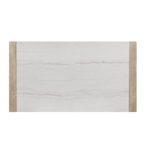Vanilla - Real Marble Dining Table And Chair Set With Upholstery - Beige / Natural