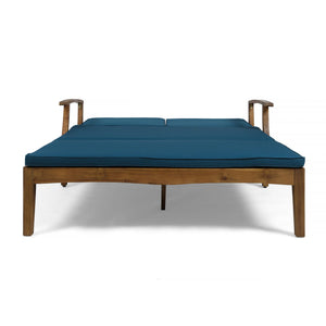 Etherealize - Outdoor Adjustable Double Chaise Lounge With Water Resistant Cushions