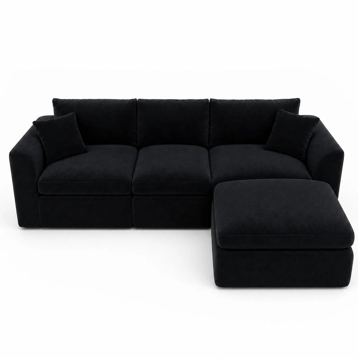 Compressed Modular Sectional Sofa with Ottoman