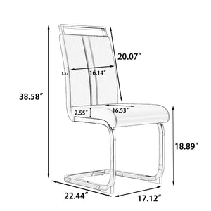 Modern Dining Chairs With Padded Seat, High Back