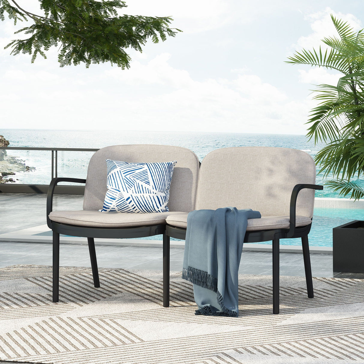 Luna - Outdoor Patio Loveseat - Best Buy Furniture