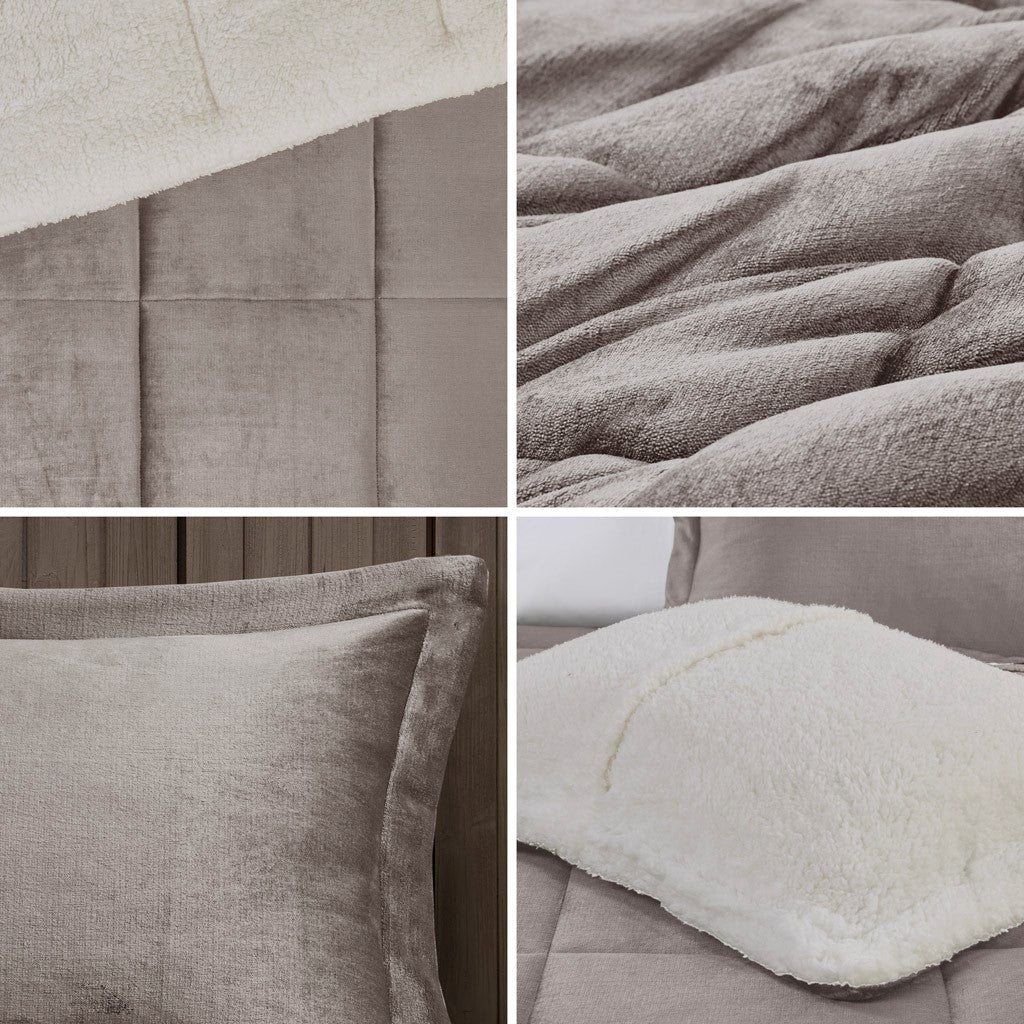 King Plush to Sherpa Down Alternative Comforter Set