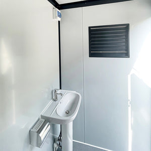 Portable Toilet Cabin - Outdoor Shower Room with Shower, Lights, Sink, and Ventilation Fan
