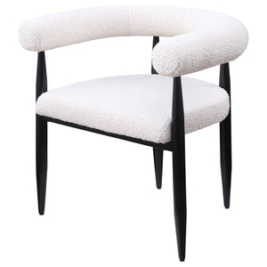 Notting - Upholstered Dining Arm Chair (Set of 2) In And Open C Shaped Backrest - Cream