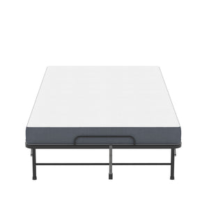Twin Wide Folding Bed For Tall People, Extra Long & Wide Rollaway With Memory Foam, Heavy-Duty Capacity Guest, Spacious Portable Cot - Black