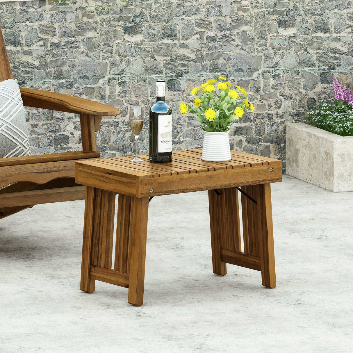 Temptation - Outdoor Foldable Side Table With Slat Design - Best Buy Furniture